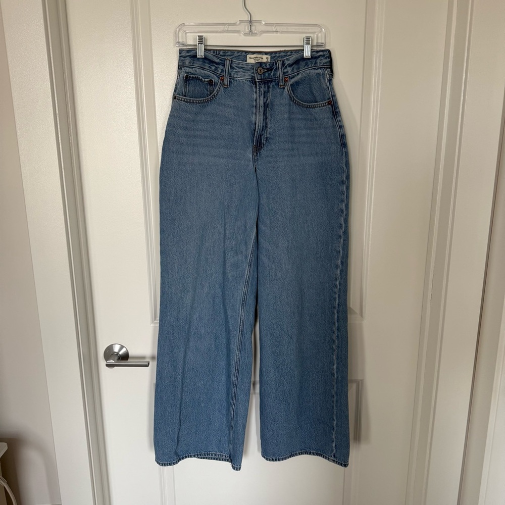 abercrombie & fitch the wide leg high rise curve love (26 long)